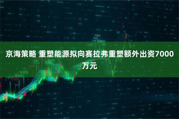 京海策略 重塑能源拟向赛拉弗重塑额外出资7000万元